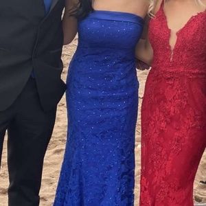 Blush prom dress royal blue size 0